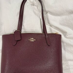Coach Burgundy Leather Tote Bag